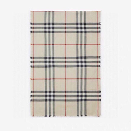 SCARF 200 CM IN BISQUE BEIGE MIX BLACK CASHMERE AND SILK 410307