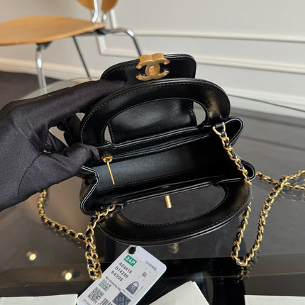 KELLY SHOPPING BAG 19 IN BLACK CALFSKIN GOLD HARDWARE