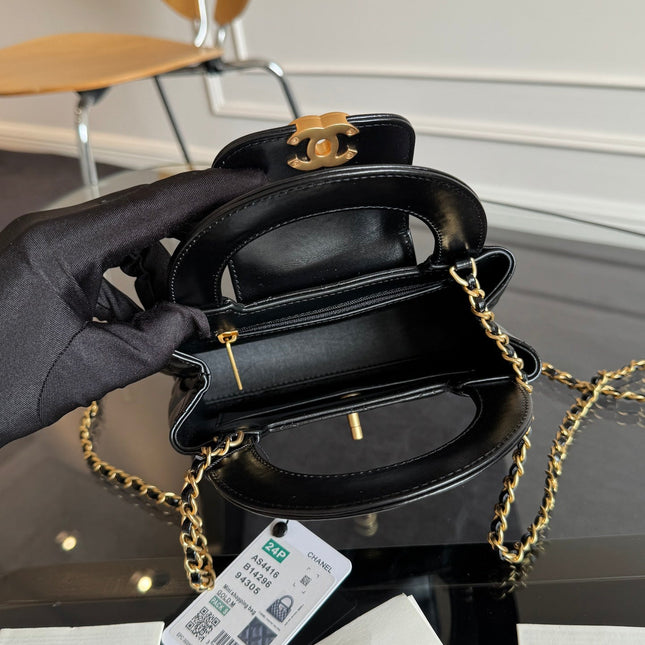 KELLY SHOPPING BAG 19 IN BLACK CALFSKIN GOLD HARDWARE