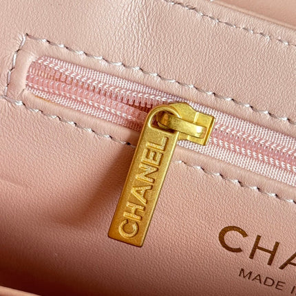 KELLY SHOPPING BAG 19 IN LIGHT PINK CALFSKIN GOLD HARDWARE