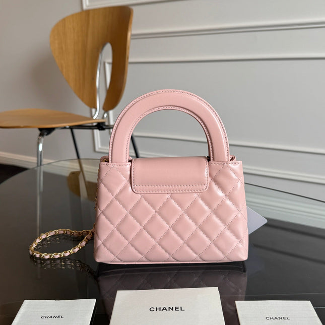 KELLY SHOPPING BAG 19 IN LIGHT PINK CALFSKIN GOLD HARDWARE
