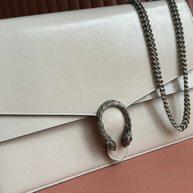 DIONYSUS LAGRE SHOULDER BAG 42 IN OFF WHITE GLOSSY LAMBSKIN