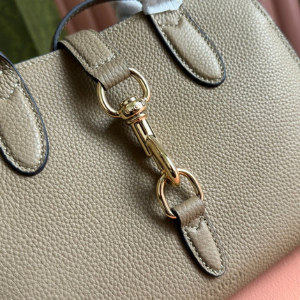SMALL JACKIE 24 TOTE IN DARK BEIGE LAMBSKIN