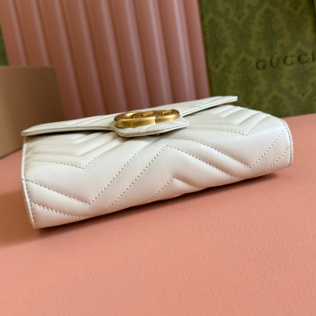 MARMONT SMALL SHOULDER BAG 20 IN WHITE LAMBSKIN GOLD HARDWARE