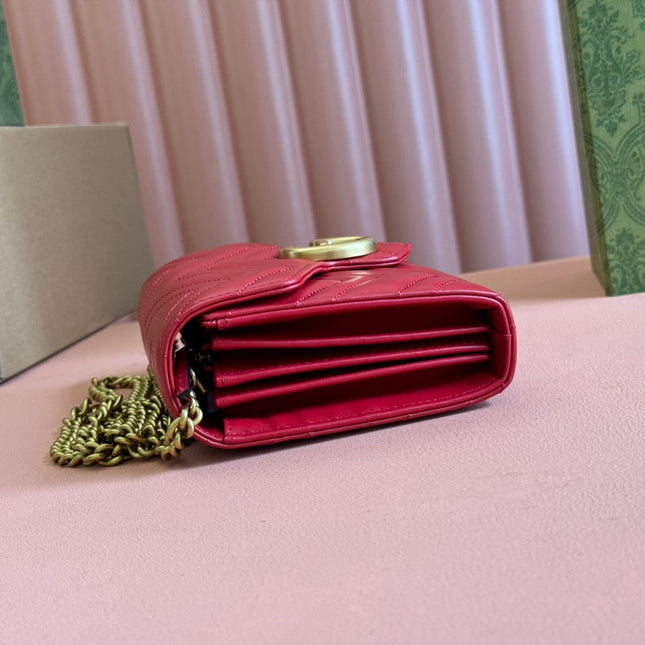 MARMONT SMALL SHOULDER BAG 20 IN RED LAMBSKIN GOLD HARDWARE