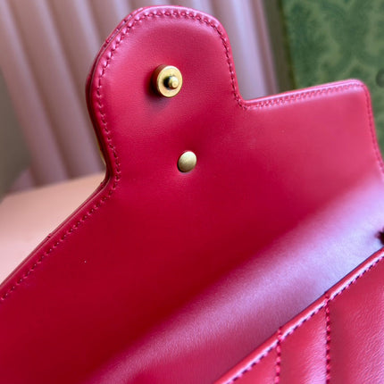 MARMONT SMALL SHOULDER BAG 20 IN RED LAMBSKIN GOLD HARDWARE