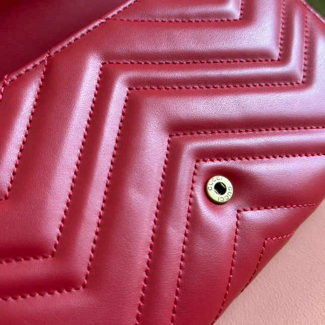 MARMONT SMALL SHOULDER BAG 20 IN RED LAMBSKIN GOLD HARDWARE