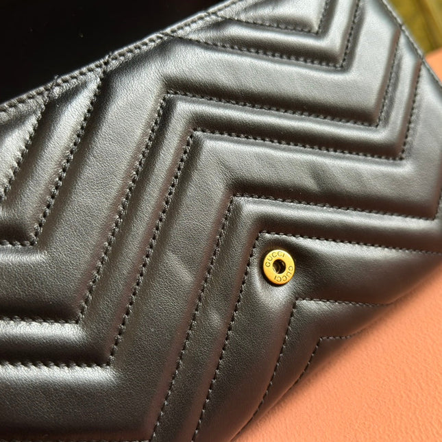 MARMONT SMALL SHOULDER BAG 20 IN BLACK LAMBSKIN GOLD HARDWARE