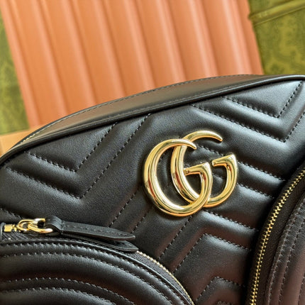 MARMONT SMALL SHOULDER BAG 24 IN BLACK CALFSKIN GOLD HARDWARE