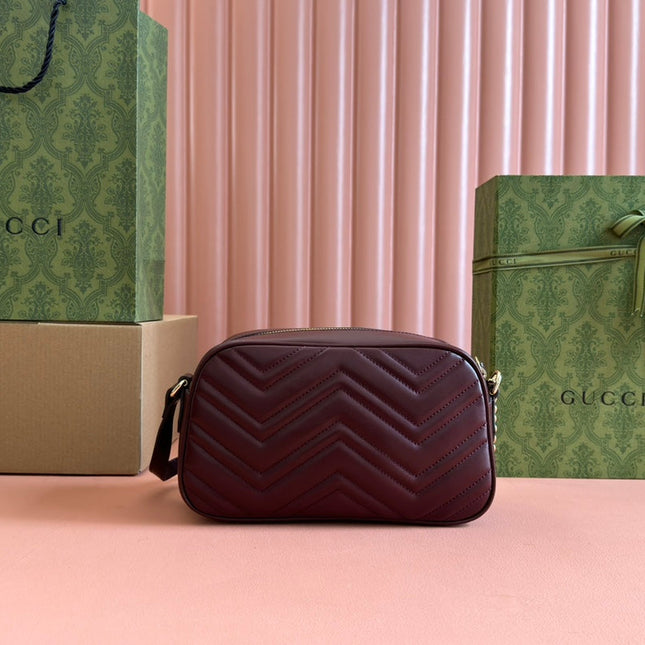 MARMONT SMALL SHOULDER BAG 24 IN WINE RED CALFSKIN GOLD HARDWARE