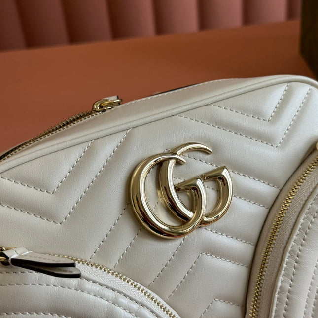 MARMONT SMALL SHOULDER BAG 24 IN WHITE CALFSKIN GOLD HARDWARE
