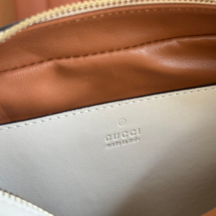 MARMONT SMALL SHOULDER BAG 24 IN WHITE CALFSKIN GOLD HARDWARE
