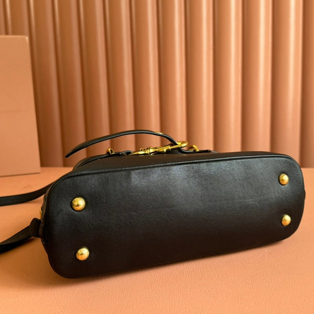 AVENTURE NAPPA BAG 28 IN BLACK LAMBSKIN GOLD HARDWARE