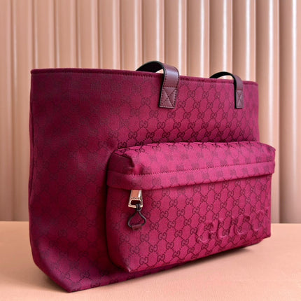 LARGE TOTE BAG 45 IN WINE RED MONOGRAM CANVAS