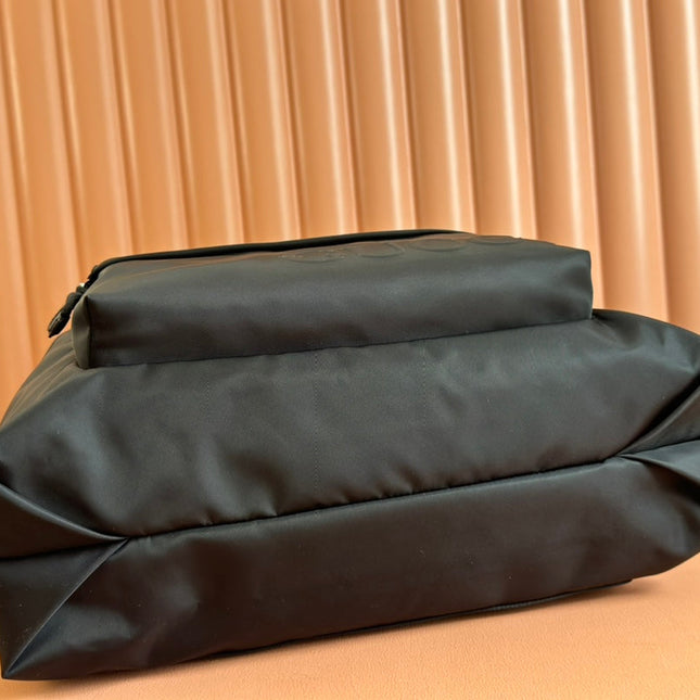 WEB STRIPE-STRAP TOTE BAG 45 IN BLACK CANVAS