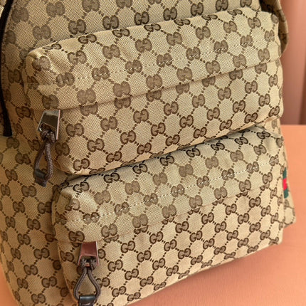 MEDIUM BACKPACK 40 IN BEGE AND EBONY CANVAS
