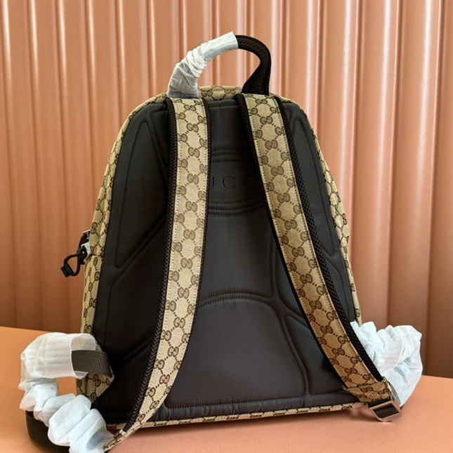 MEDIUM BACKPACK 40 IN BEGE AND EBONY CANVAS