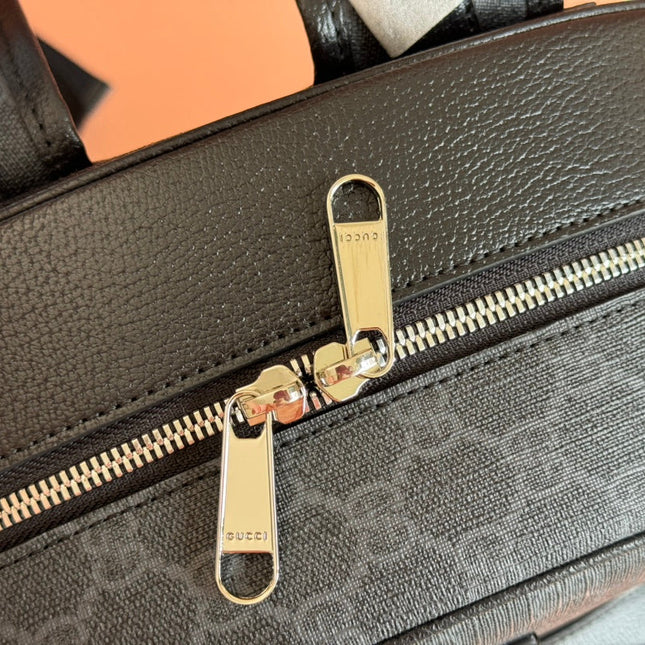 MEDIUM GG BACKPACK 40 IN DARK GREY AND BLACK CALFSKIN