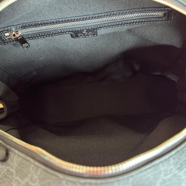 MEDIUM GG BACKPACK 40 IN DARK GREY AND BLACK CALFSKIN