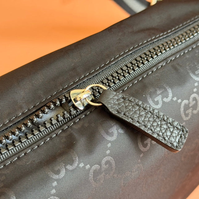 NYLON LINE BODY BAG 27 IN BLACK GG CANVAS