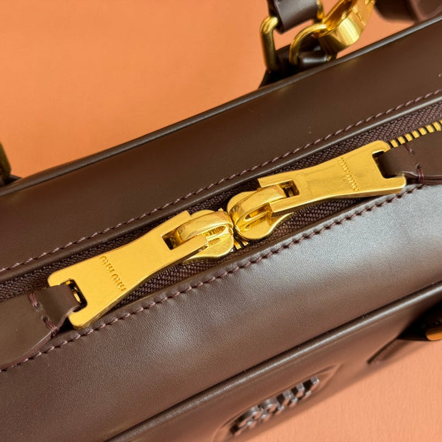 ARCADIE BAG 27 IN COPPER BROWN SHINY CALFSKIN