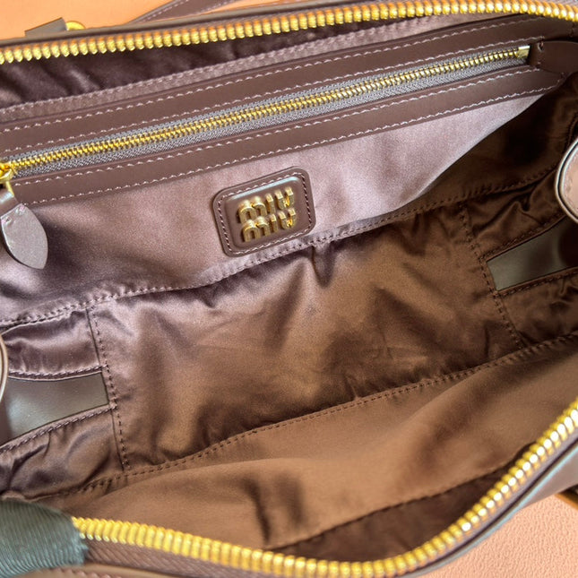 ARCADIE BAG 27 IN COPPER BROWN SHINY CALFSKIN