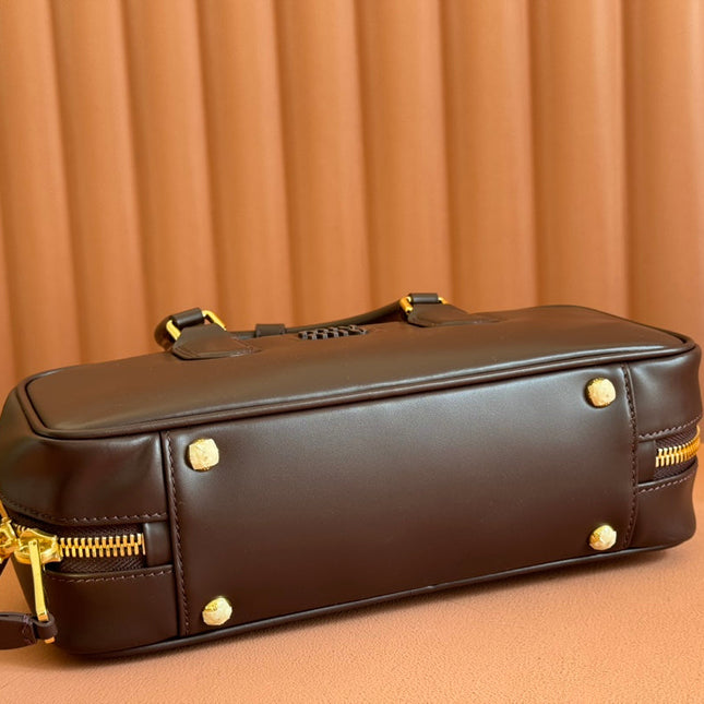 ARCADIE BAG 27 IN COPPER BROWN SHINY CALFSKIN