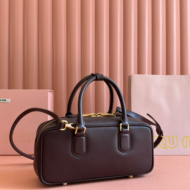 ARCADIE BAG 27 IN COPPER BROWN SHINY CALFSKIN