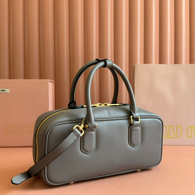 ARCADIE BAG 27 IN DARK GREY SHINY CALFSKIN