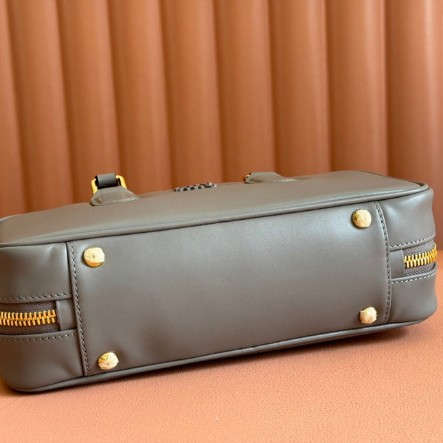 ARCADIE BAG 27 IN DARK GREY SHINY CALFSKIN