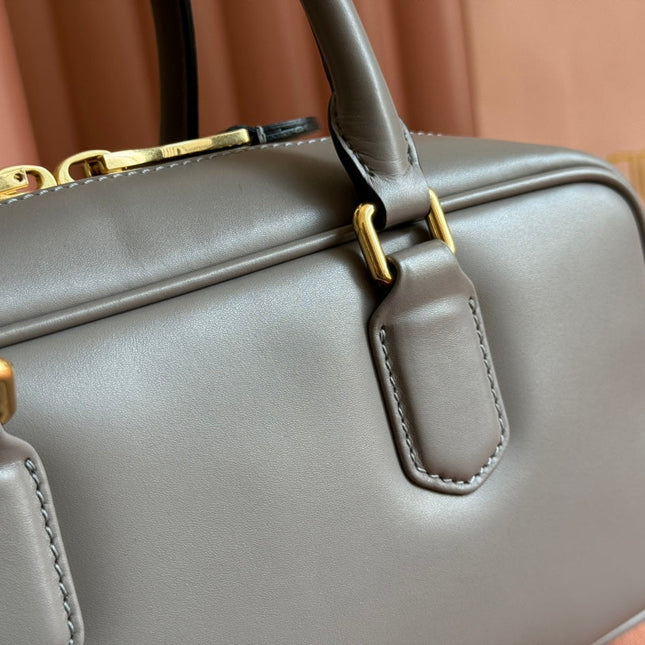 ARCADIE BAG 27 IN DARK GREY SHINY CALFSKIN
