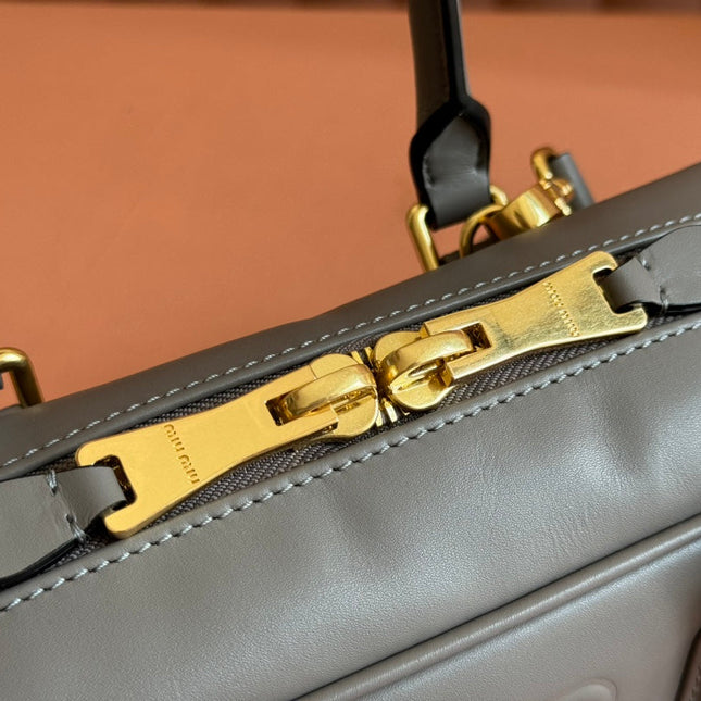 ARCADIE BAG 27 IN DARK GREY SHINY CALFSKIN