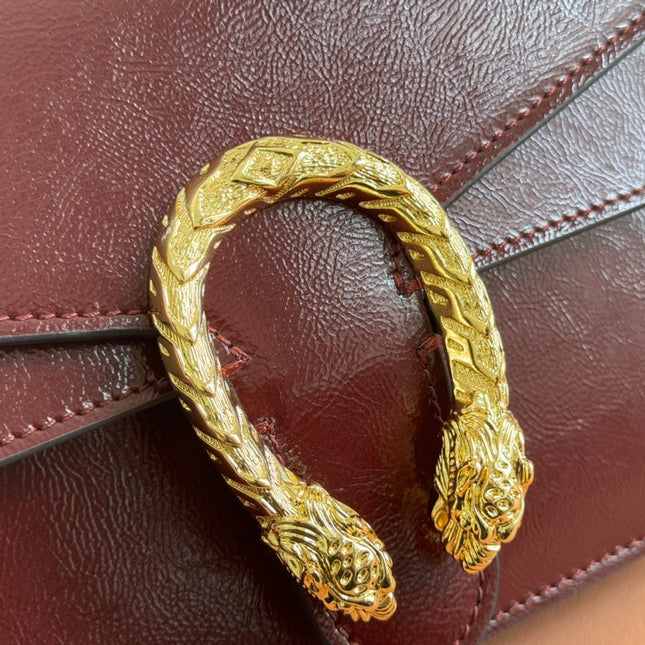 DIONYSUS MEDIUM SHOULDER BAG 22 IN ROSSO ANCORA RED GG GLOSSY LAMBSKIN