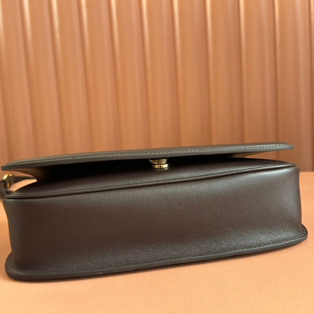 BLONDIE LARGE TOP HANDLE BAG 32 IN DARK BROWN CALFSKIN