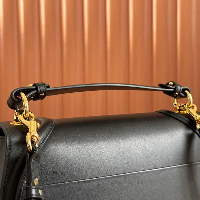 BLONDIE LARGE TOP HANDLE BAG 32 IN BLACK CALFSKIN