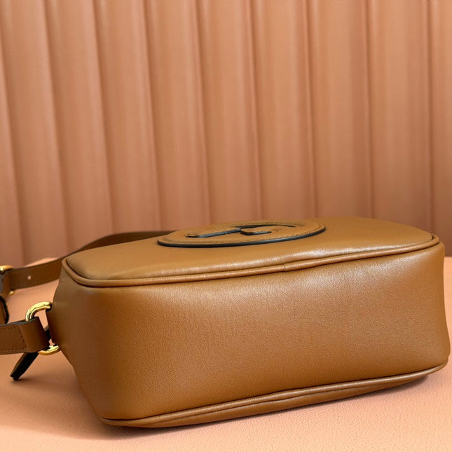 BLONDIE SMALL SHOULDER BAG 21 IN BROWN SMOOTH CALFSKIN