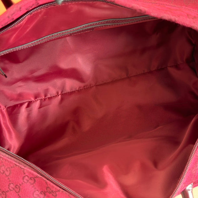 GG SMALL DUFFLE BAG 42 IN ROSSO ANCORA RED GG CANVAS