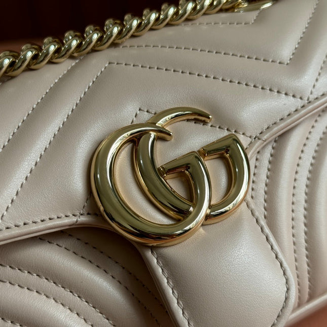 MARMONT MEDIUM SHOUDER BAG 23 IN LIGHT BEIGE CALFSKIN