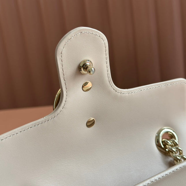 MARMONT MEDIUM SHOUDER BAG 23 IN LIGHT BEIGE CALFSKIN