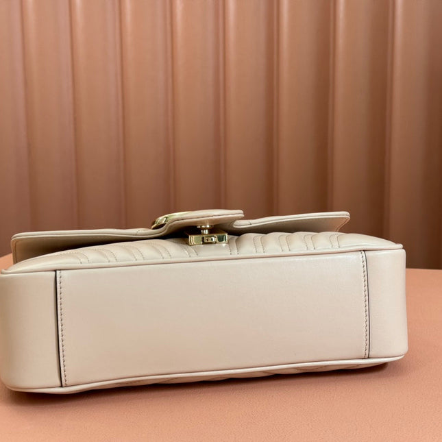 MARMONT MEDIUM SHOUDER BAG 26 IN LIGHT BEIGE CALFSKIN