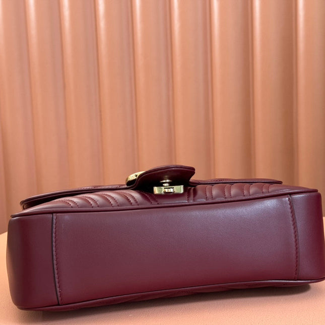 MARMONT MEDIUM SHOUDER BAG 26 IN ROSSO ANCORA RED CALFSKIN