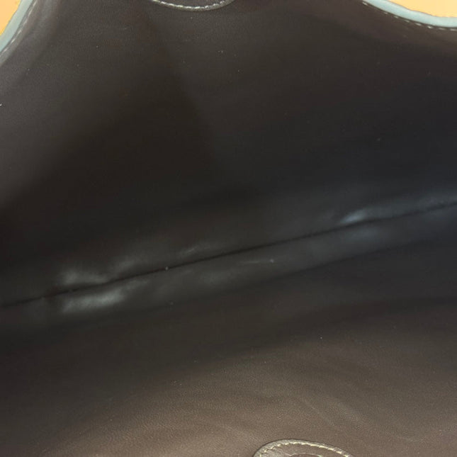 B LARGE SHOULDER BAG 49 IN SEAWEED GREEN GG EMBOSSED SUEDE