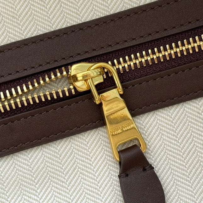 BEAU TOP HANDLE BAG 34 IN COFFEE BROWN SUEDE EMBOSSED LOGO