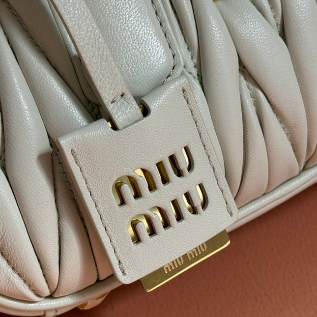 BOWLING BAG 22 IN WHITE LAMBSKIN