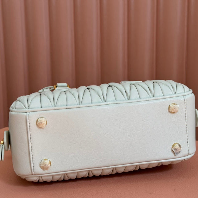 BOWLING BAG 22 IN WHITE LAMBSKIN