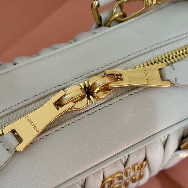 BOWLING BAG 22 IN WHITE LAMBSKIN