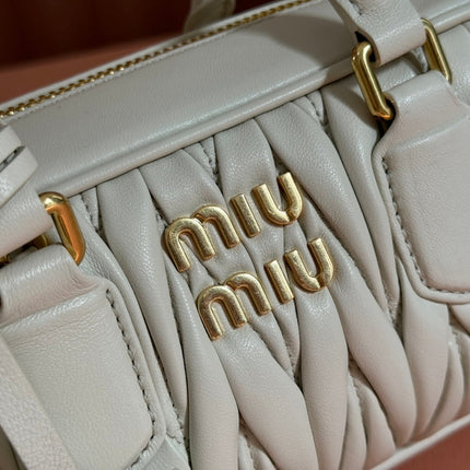 BOWLING BAG 22 IN WHITE LAMBSKIN