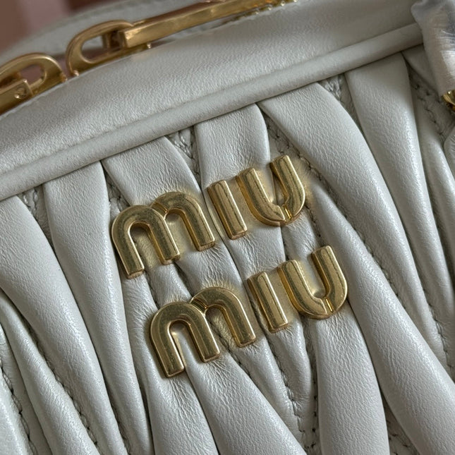 ARCADIE MATELASSÉ BAG 27 IN WHITE CALFSKIN GOLD HARDWARE
