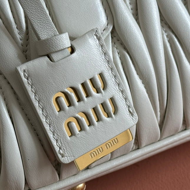 ARCADIE MATELASSÉ BAG 27 IN WHITE CALFSKIN GOLD HARDWARE