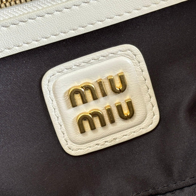 ARCADIE MATELASSÉ BAG 27 IN WHITE CALFSKIN GOLD HARDWARE